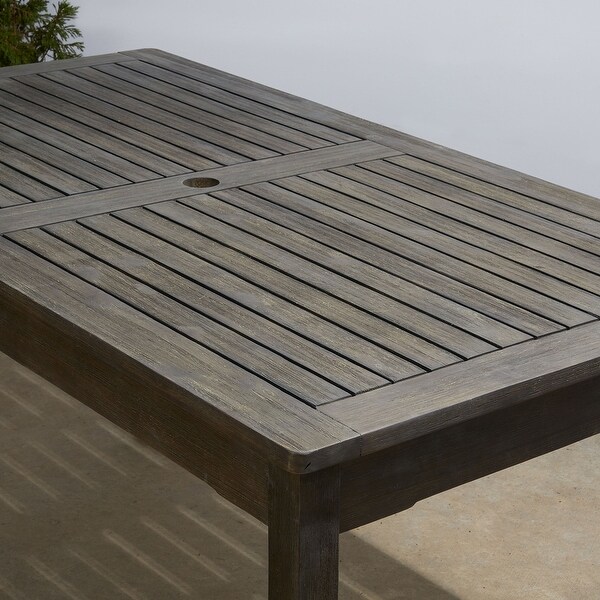 Greywashed Rectangular Farmhouse Wood Outdoor Dining Table