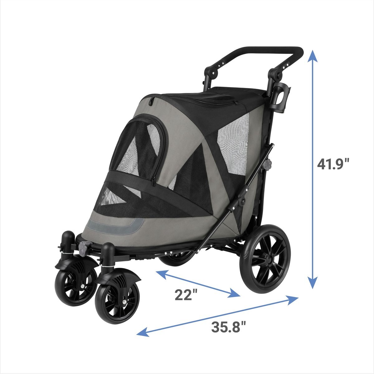 Frisco No-Zip， Cabin Collapsible Cat and Dog Stroller