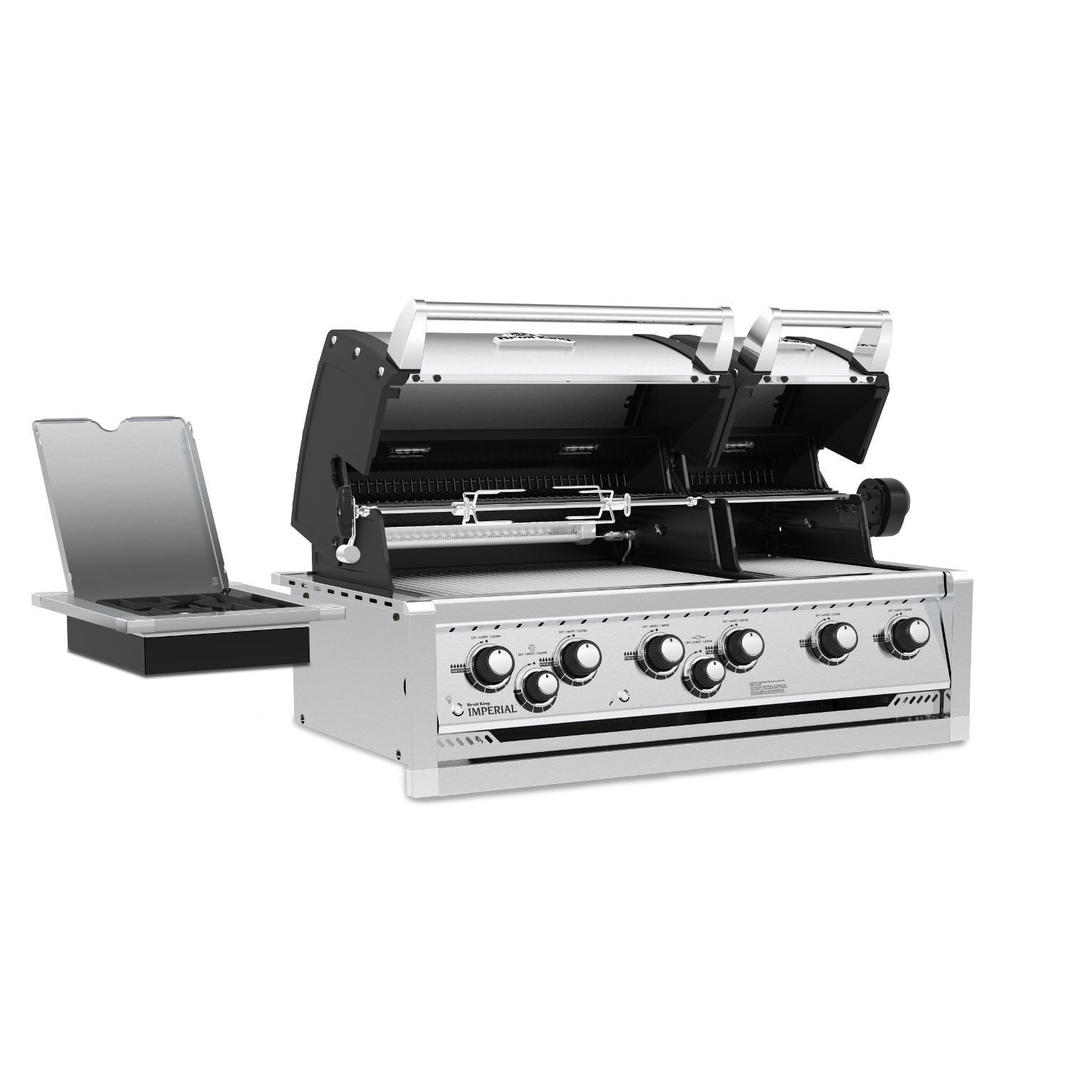 Broil King Imperial S 690i 6-Burner Built-In Propane Gas Grill With Rotisserie and Side Burner