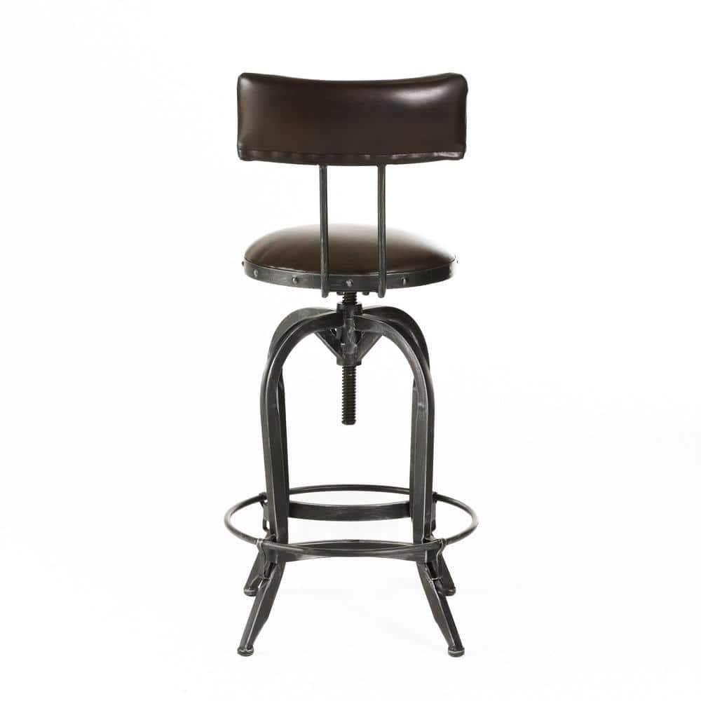 Noble House Vlippu 39 in. Brown Adjustable Bar Stool 8120