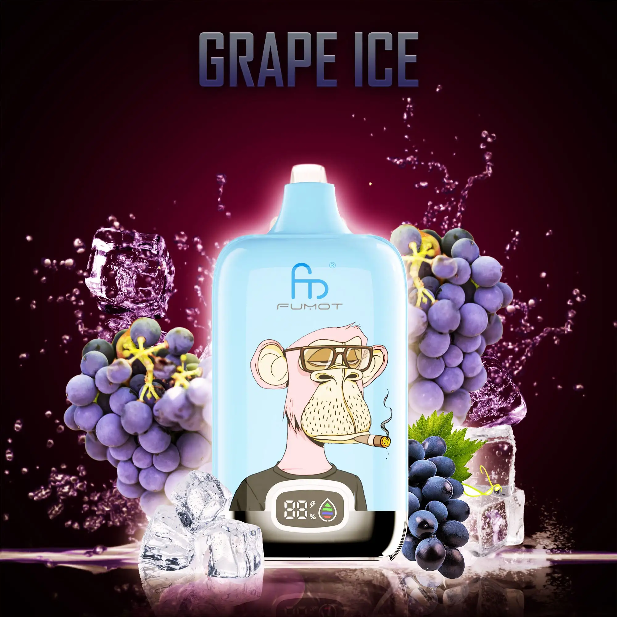 Fumot Tornado Digital Box 12000 Puffs - Grape Ice