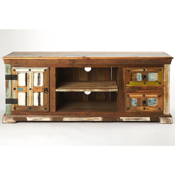 Offex Transitional Painted Rustic Rectangular Entertainment Console - Multicolor - 58 inches