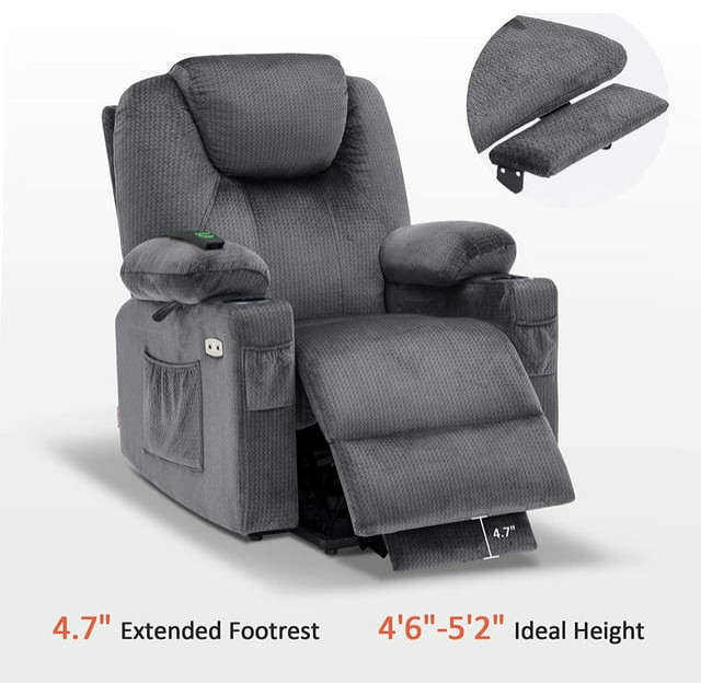 Power Recliner  Comfy Seat With Lumbar Heating  ampFull Body Vibration   Modern   Recliner Chairs   by Declusia  Houzz