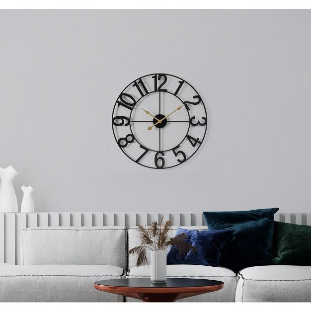 Sorbus Large Wall Clock For Living Room Decor Numeral Wall Clock For Kitchen 16 inch Wall Clock Decorative black