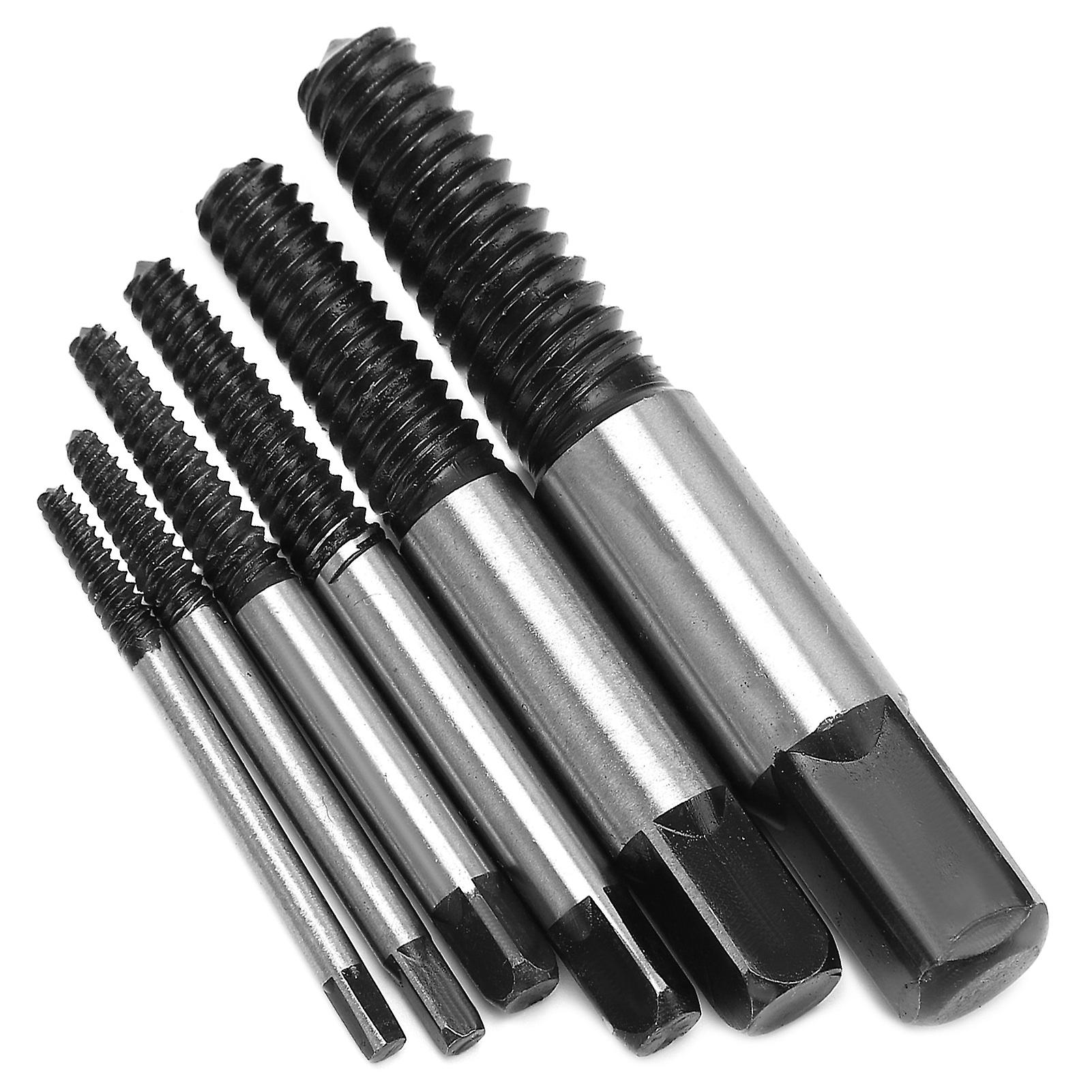 6pcs Screw Remover High Speed Steel Coarse Thread Broken Damaged Nails Extractor Drill Bits