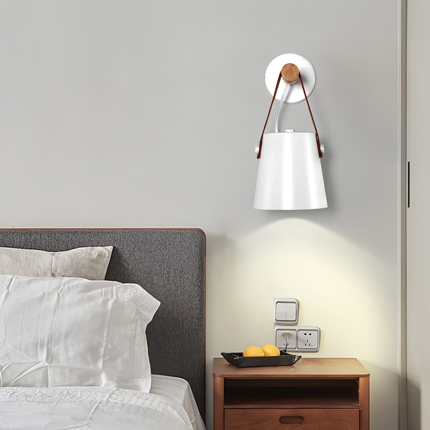 Wooden Conical Wall Light