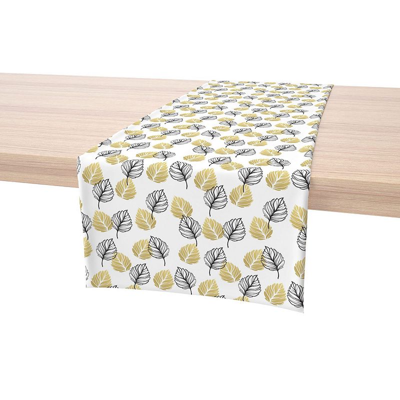 Table Runner， 100% Polyester， 14x108， Golden Leaves