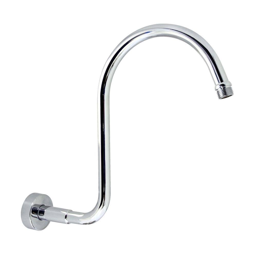 MODONA Gooseneck Rain Shower Arm with Flange Polished Chrome AC42-A