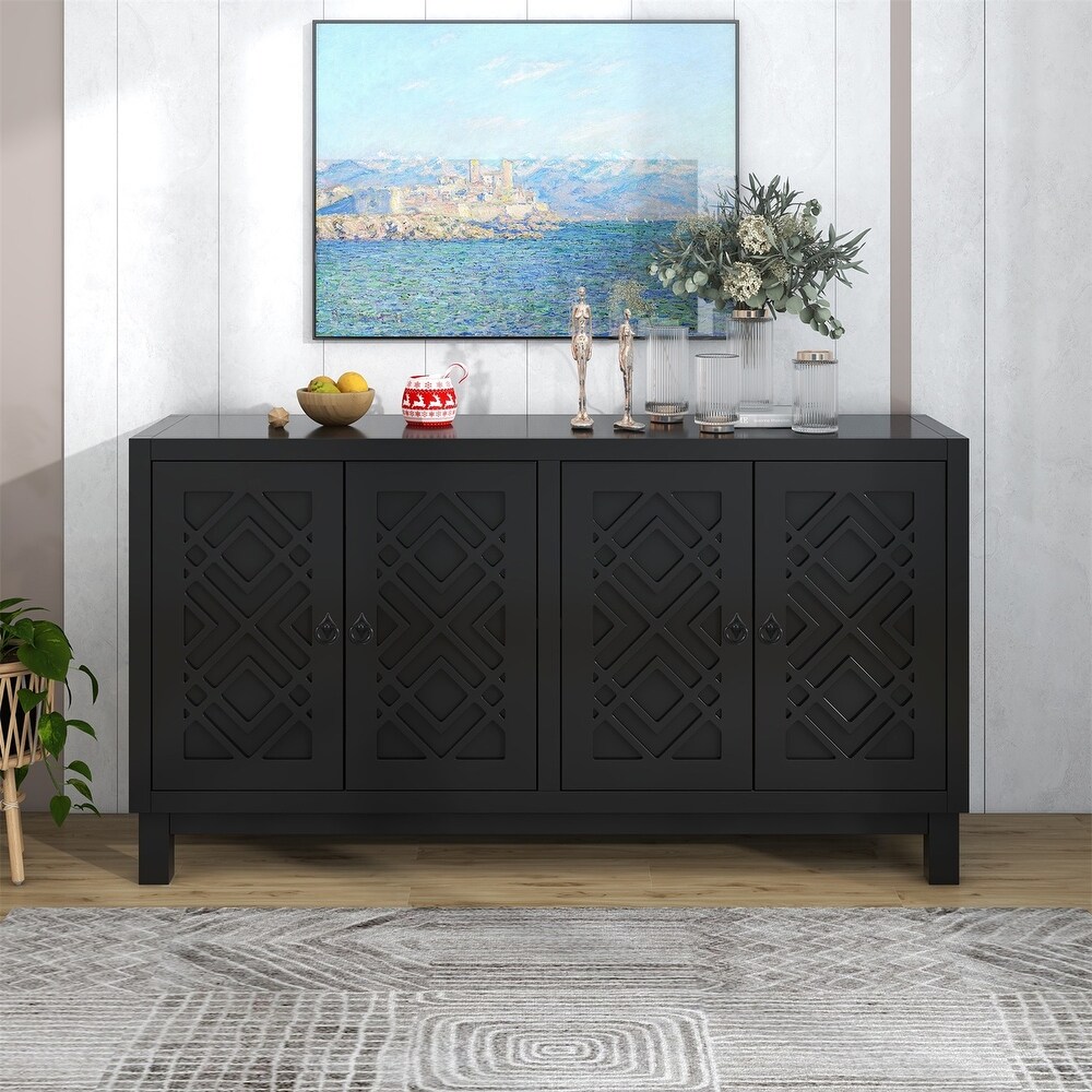 Merax Large Storage Space Sideboard  4 Door Buffet Cabinet