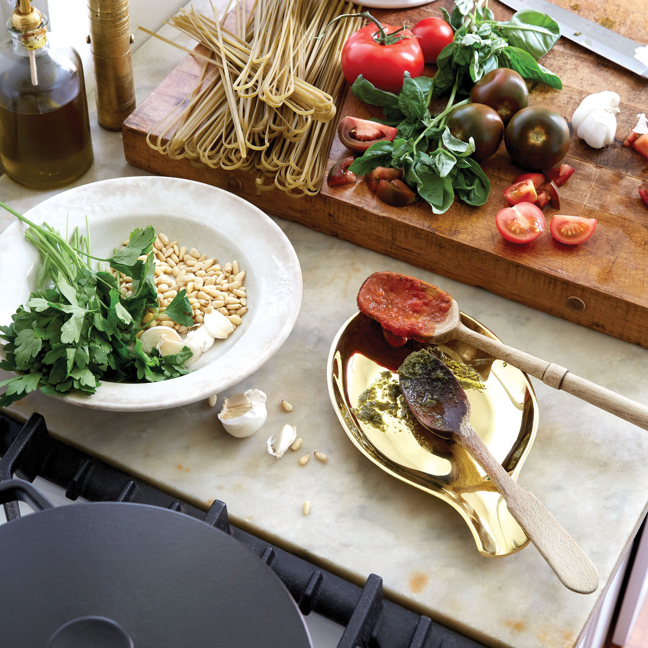 Large Spoon Rest in Solid Brass