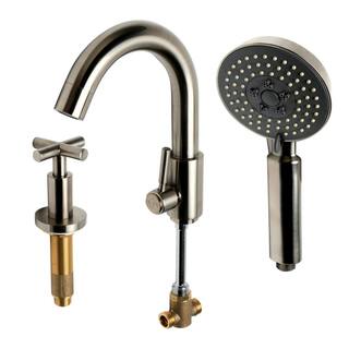 ALFI BRAND 2-Handle Deck Mount Roman Tub Faucet in Brushed Nickel AB2503-BN