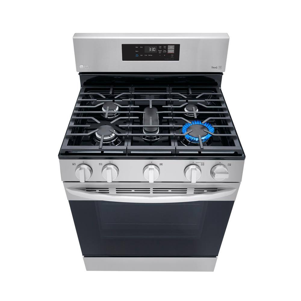 LG 30 in. 5.8 cu.ft. Smart Single Oven Gas Range with EasyClean Wi-Fi Enabled in. Stainless Steel LRGL5821S