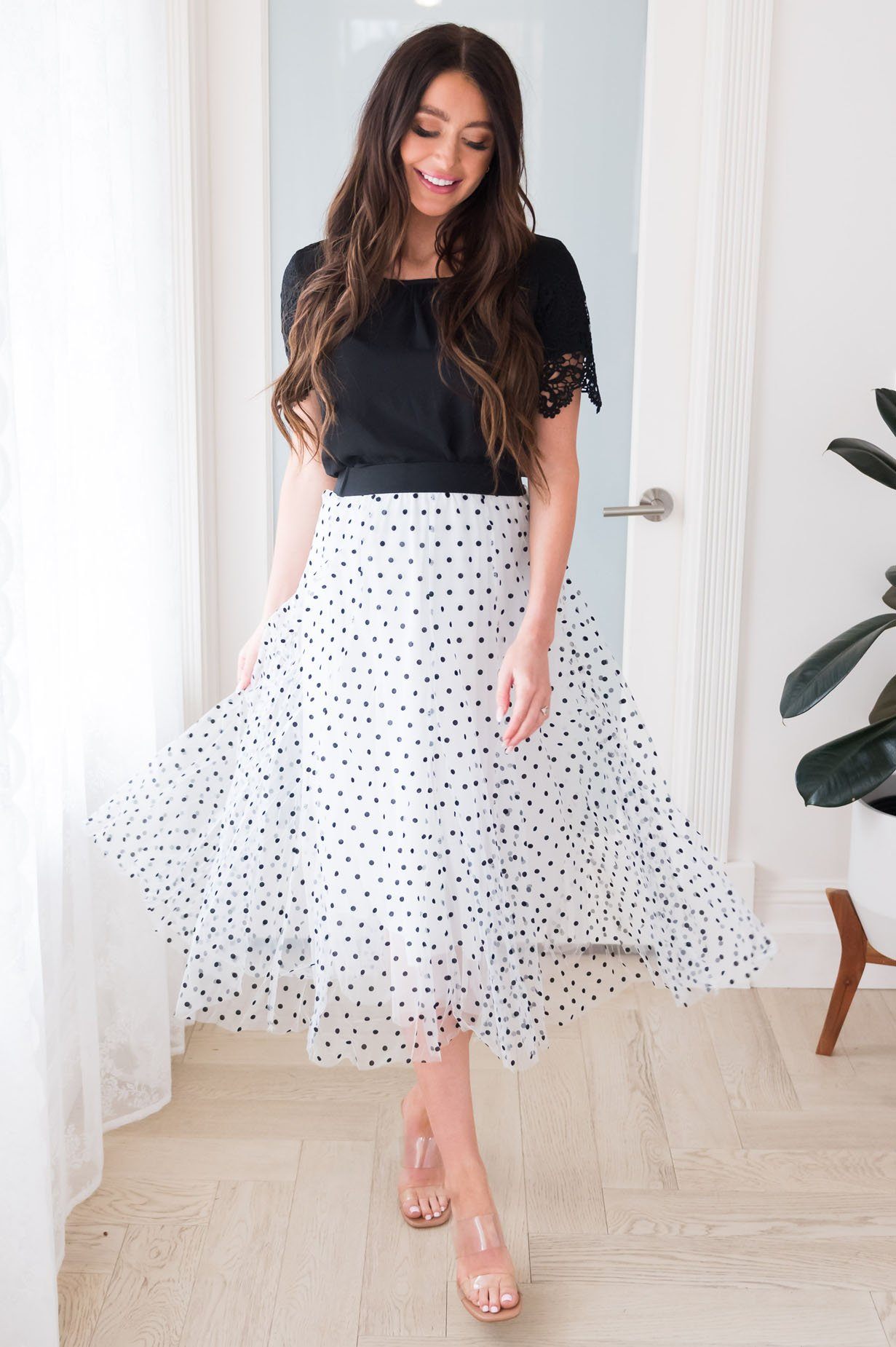 Connect the Dots Modest Tulle Skirt