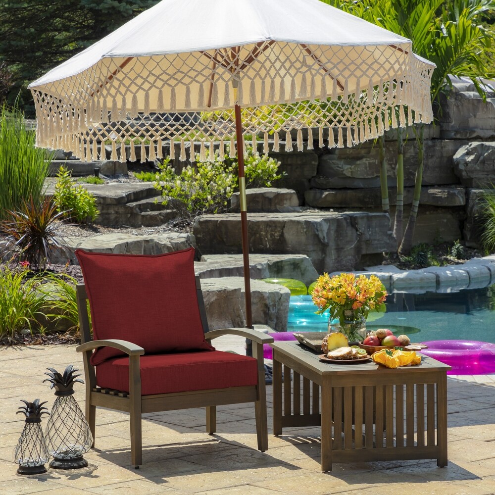 Arden Selections Leala Ruby Red Outdoor Deep Seat Cushion Set