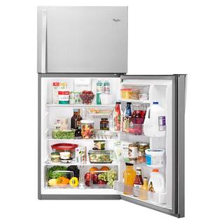 Whirlpool 19.2 cu. ft. Top Freezer Refrigerator in Monochromatic Stainless Steel WRT519SZDM