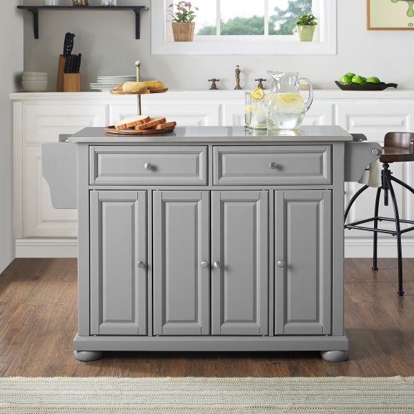 Alexandria Stainless Steel Top Kitchen Island/Cart