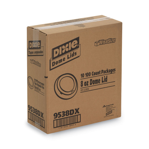 Dixie Drink-Thru Lid， Fits 8oz Hot Drink Cups， Fits 8 oz Cups， White， 1，000/Carton (9538DX)