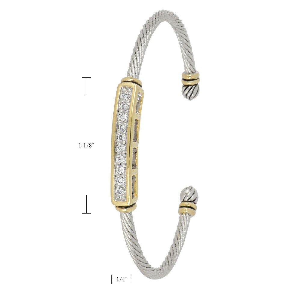 John Medeiros  Celebration Petite Pavé Bar Wire Cuff Bracelet