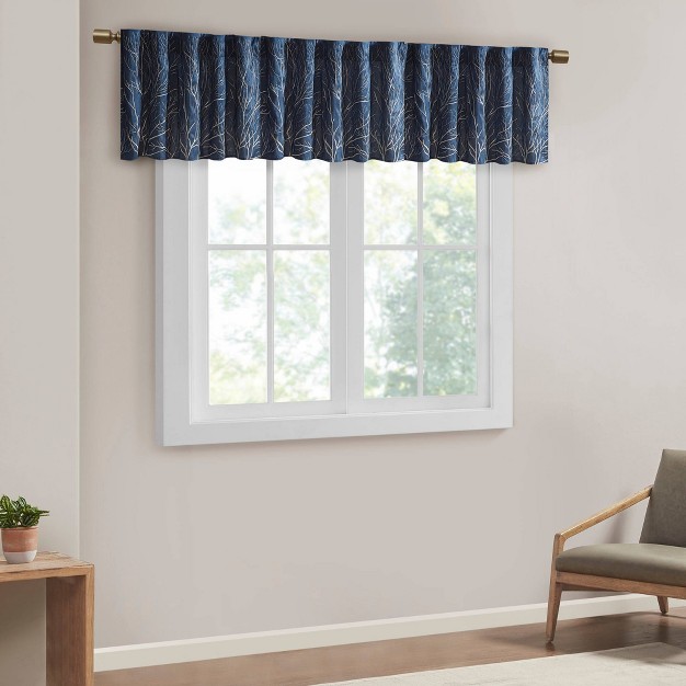 Faux Silk Blackout Embroidered Window Valance Aden