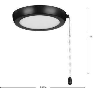 Progress Lighting AirPro 7 in. Matte Black Integrated LED Edgelit Ceiling Fan Light Kit with White Opal Shade P260002-31M-30