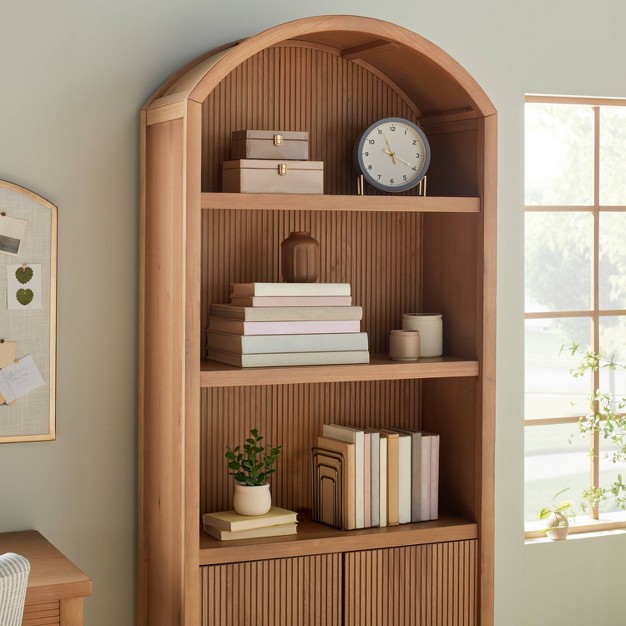 Round Decorative Tabletop Clock With Magnolia