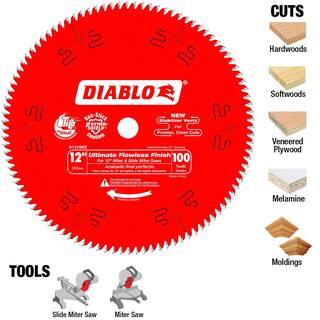 DIABLO 12 in. x 100-Tooth Ultimate Polished Finish Circular Saw Blade D12100X