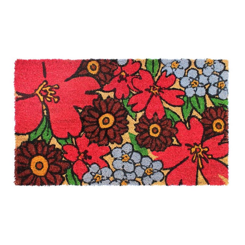 RugSmith Machine Tufted Hibiscus Coir Doormat