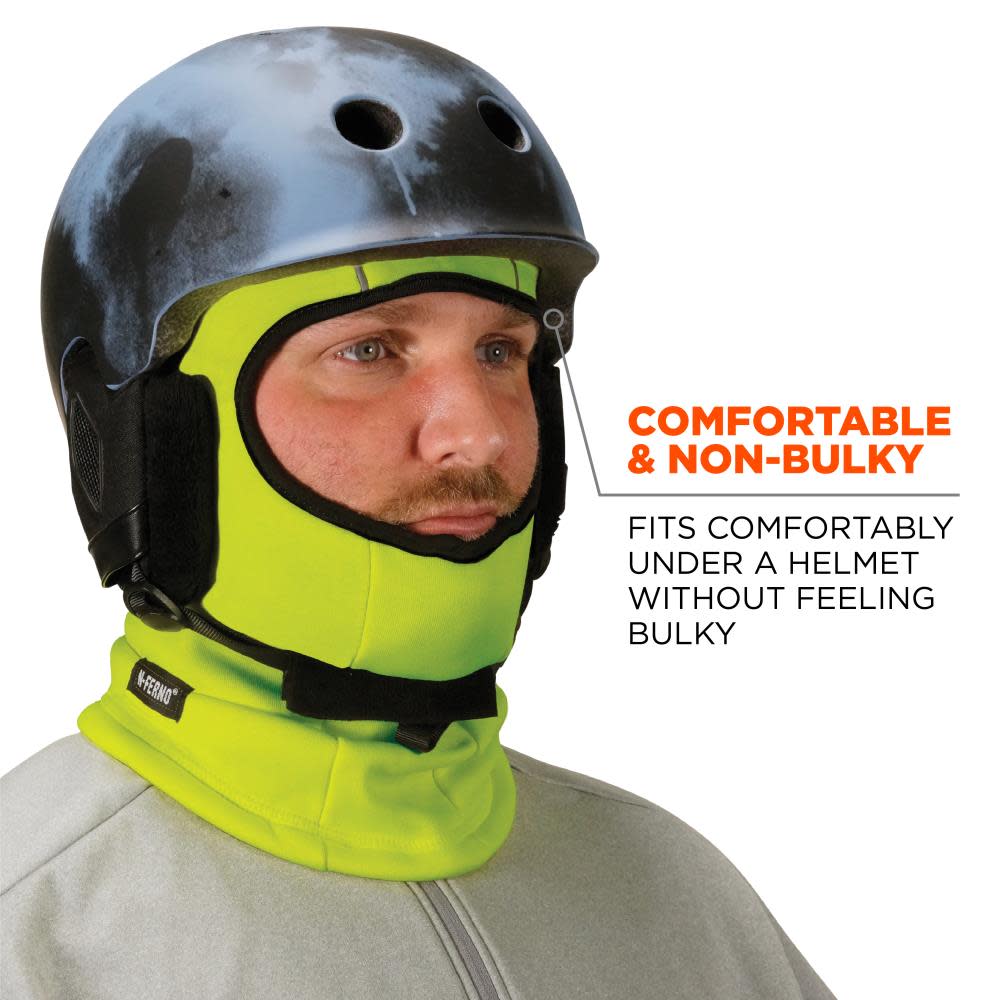 Ergodyne N-Ferno 6821  Lime Fleece Balaclava Face Mask ;