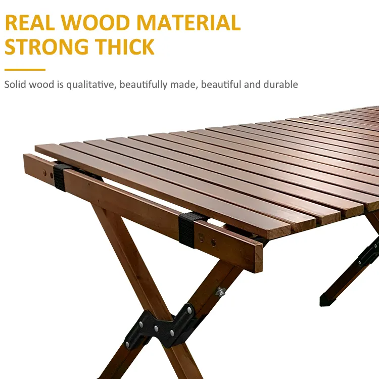 Easy Carrying Wooden Tables Hiking Camping Fishing Folding Picnic Camping Table