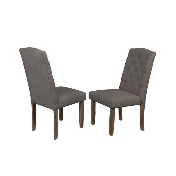 Best Quality Furniture Tufted Linen Wooden Rustic Side Chairs