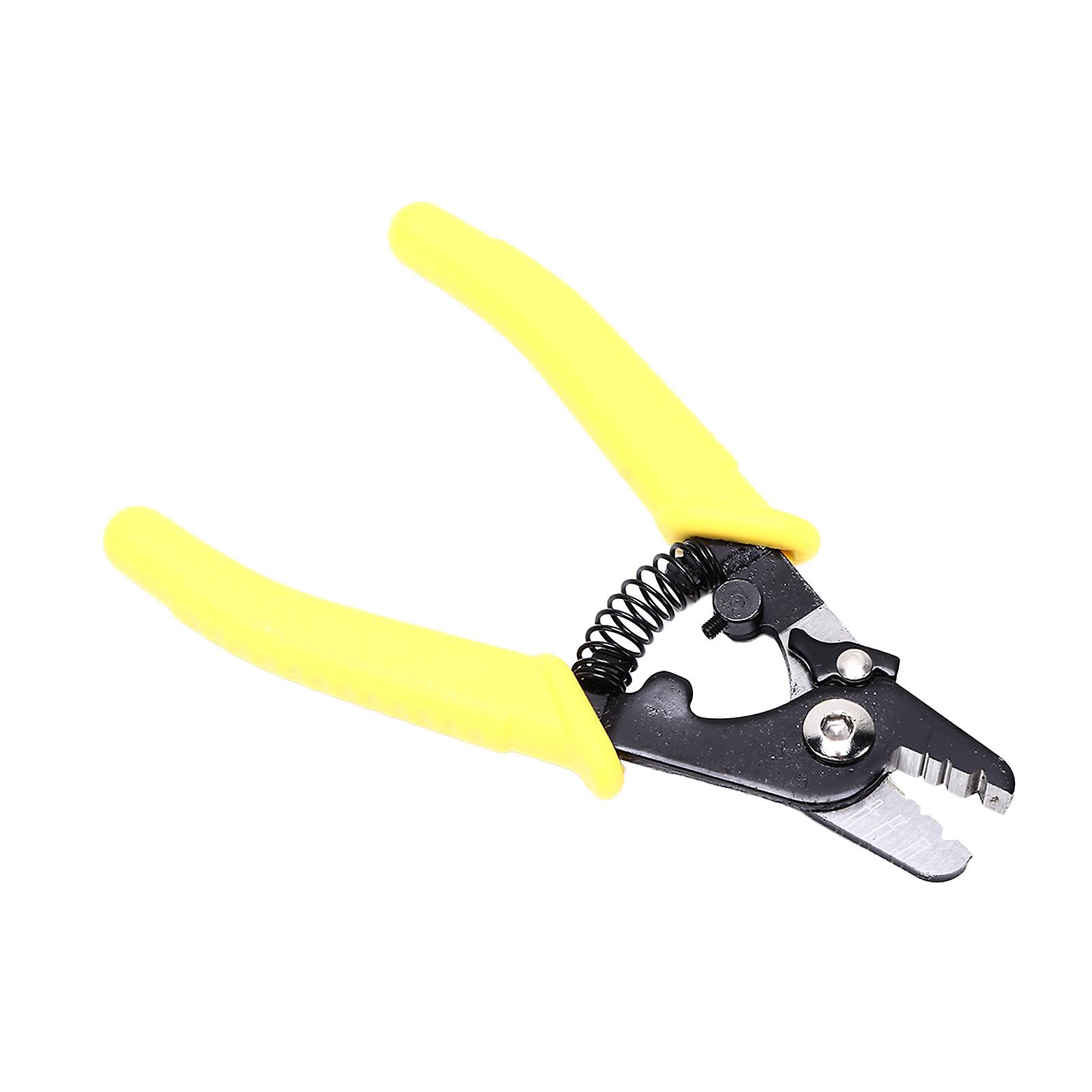 Wire Stripper Three Holes Accurate Quick Effort Saving Nonslip Ergonomic Handle Safety Lock Fiber Stripper