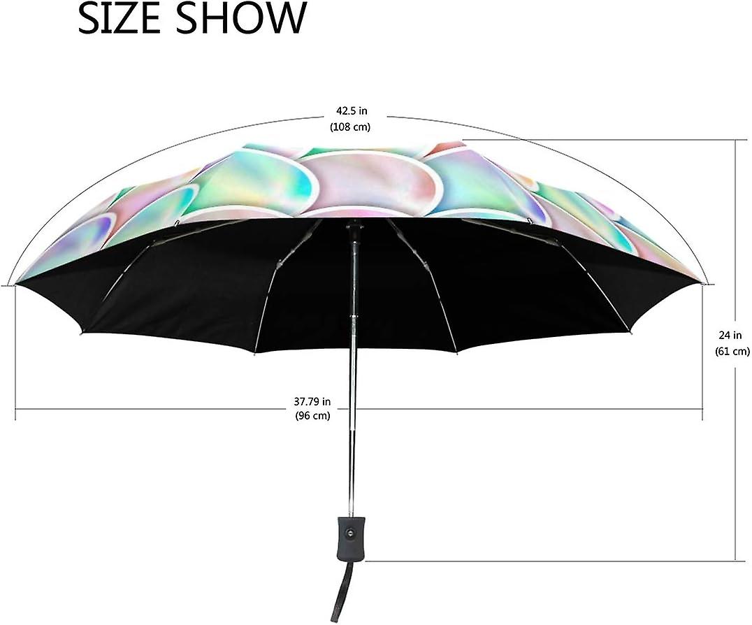 Travel Umbrella Automatic Windproof Foldable Umbrella Changable Pastel Mermaid Scales