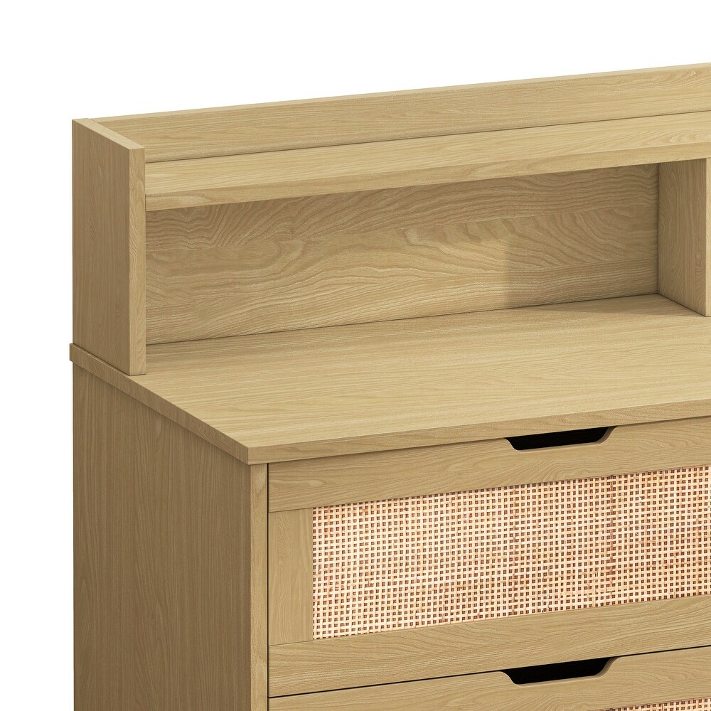 6 Drawers Rattan Storage Cabinet