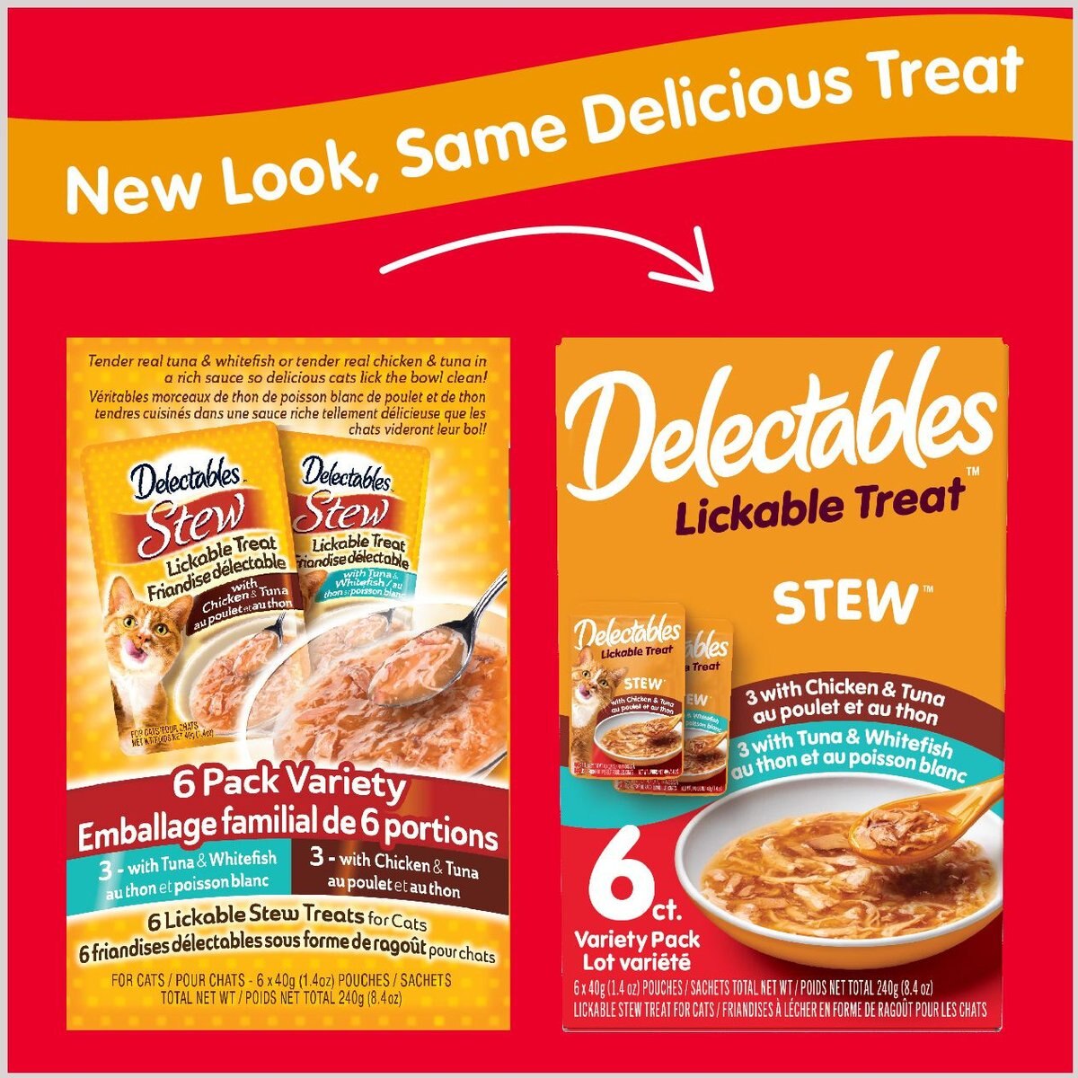 Hartz Delectables Stew Lickable Cat Treats Variety Pack， 1.4-oz pouch， 6 count