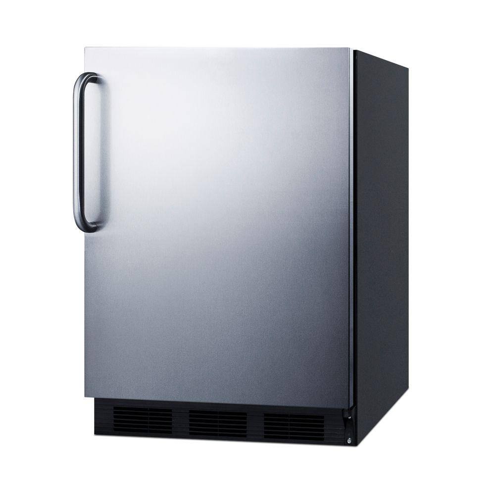 Summit Appliance 5.1 cu. ft. Mini Refrigerator with Freezer in Stainless Steel CT663BKBISSTB