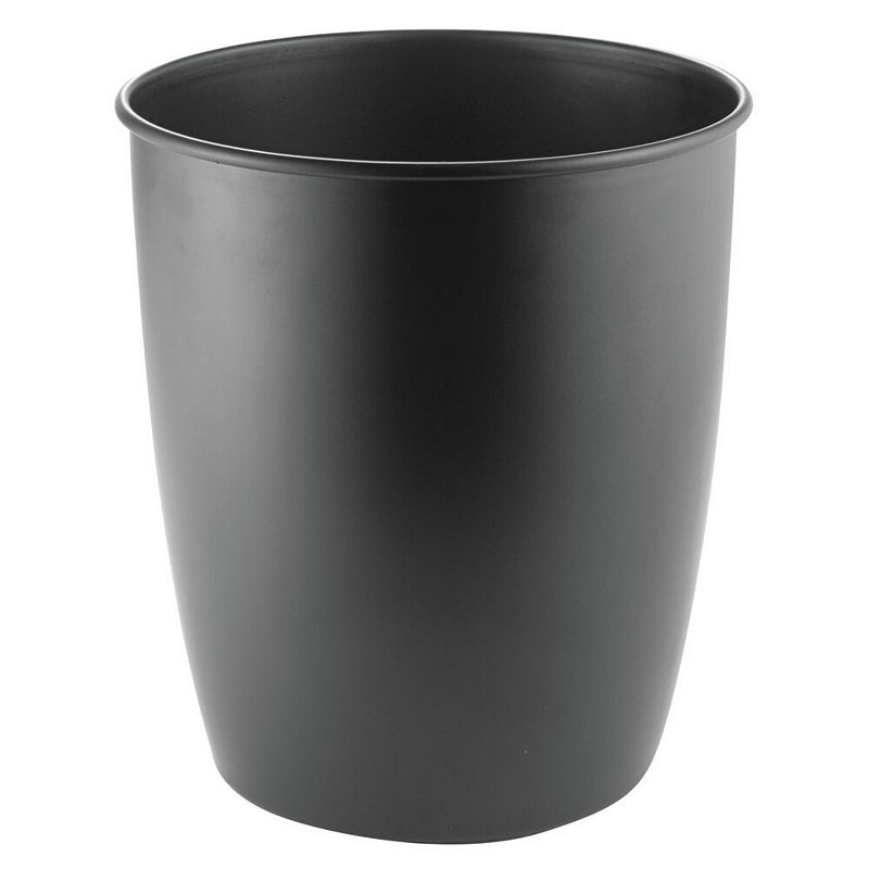 mDesign Small 1.5 Gallon Round Bathroom Wastebasket Garbage Bin