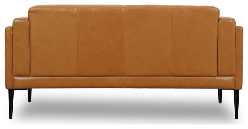 Murray Full Leather Loveseat  Tan   Midcentury   Loveseats   by Moroni  Houzz