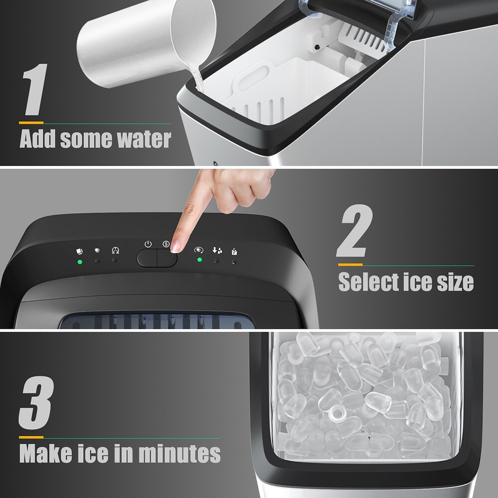 Portable Stainless Ice Maker Machine with Self Clean Function