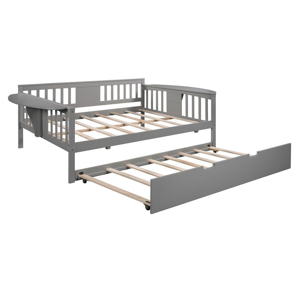 Merax Wooden Daybed with Twin Trundle Bed