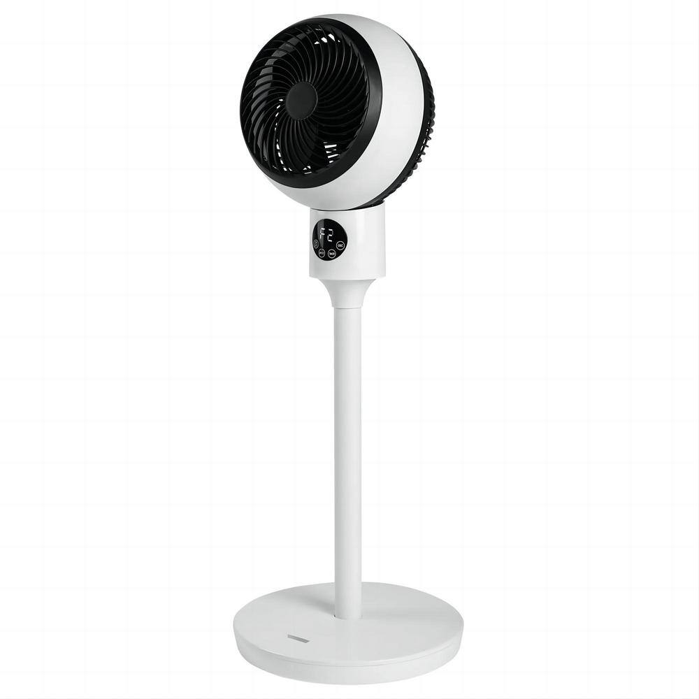 dubbin 7 in.. Stand Fan Oscillation 70 Pedestal Fan 3 Speeds 15H Timing LED Display for Indoor White (1-Pack) FXFAN-7014