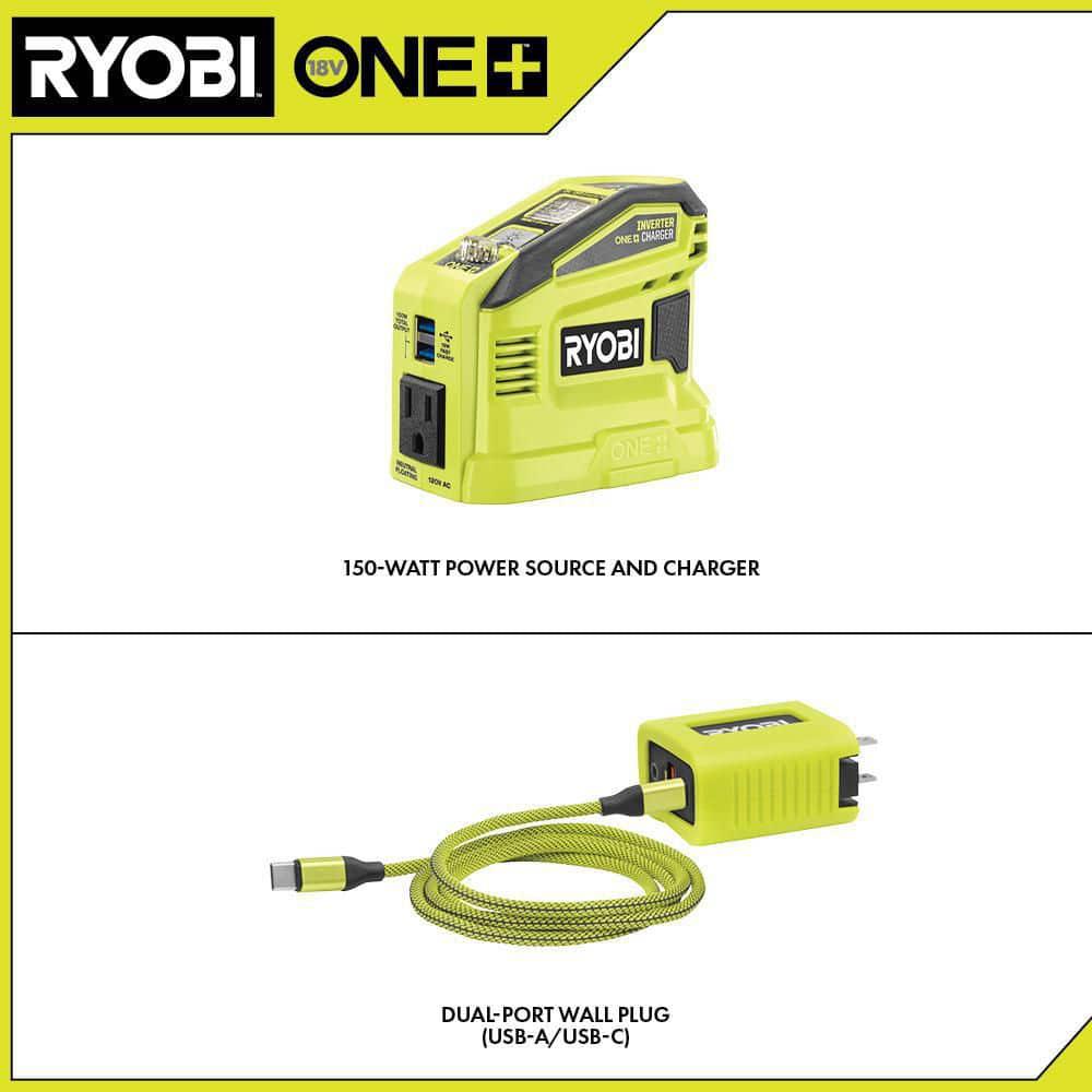 RYOBI 150Watt Push Start Power Source and Charger for ONE 18Volt Battery