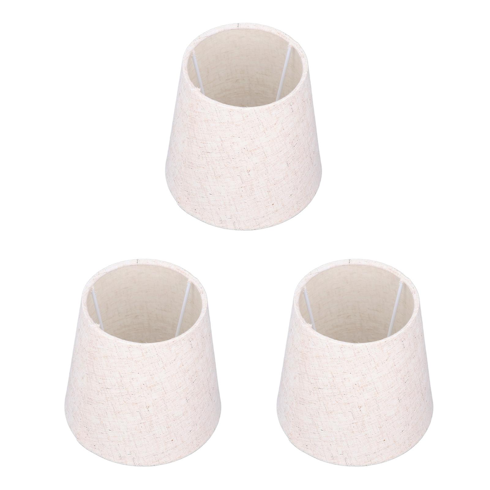 3pcs Linen Lampshade 5.9 X 5.5 X 4.3 Inch Modern Intervention Lampshade For Chandelier Candle Wall Lamp