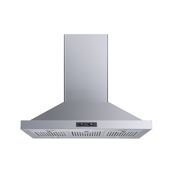 Winflo 36-in Convertible Stainless Steel Island Range Hood with Baffle Filters