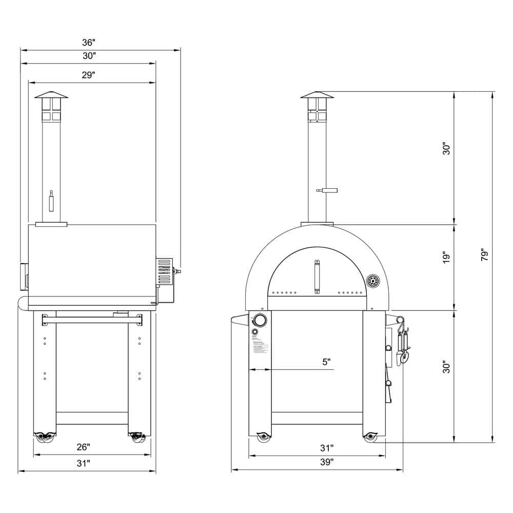 Empava Propane Tank Burning Outdoor Pizza Oven with Accessories in Stainless Steel EMPV-PG03