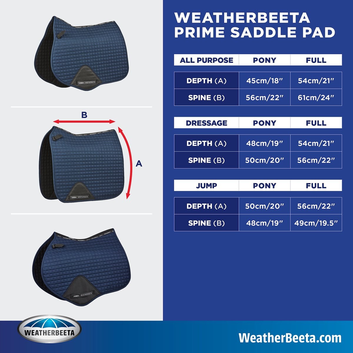 WeatherBeeta Prime All Purpose Horse Saddle Pad