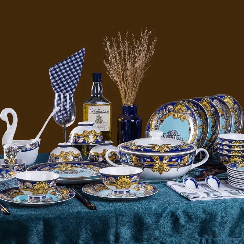 58pcs deluxe ceramic tableware set