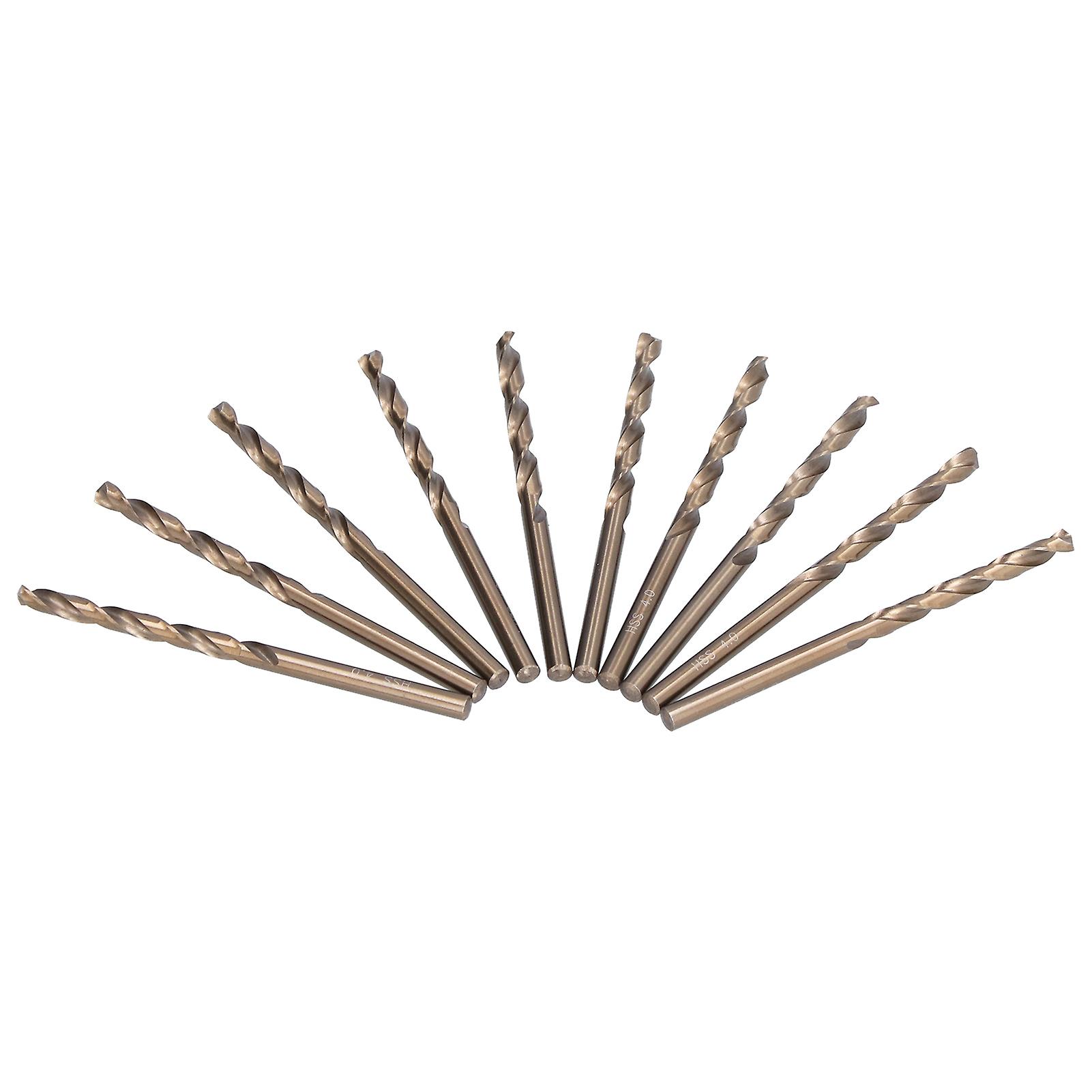 10pcs Drill Bits 40mm Fully Ground Straight Shank High Speed Steel Twist Drill Bit Set For Metal Wood Steel Plastic Drilling