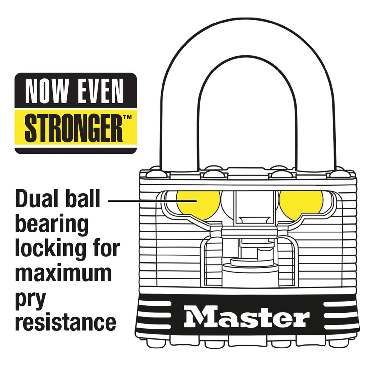 Master Lock 1-9/16 in. H X 11/16 in. W X 1-3/4 in. L Steel Dual Ball Bearing Locking Padlock Keyed A