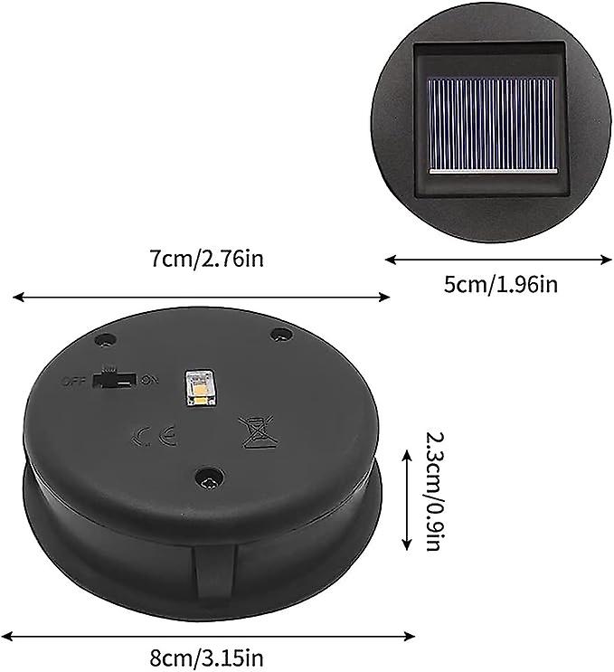 Set Of 2 Solar Lights Replacement Top With Led Bulbs Solar Panel Lantern Lid Lights Replacement Top Light Bulb Replacement Part For Outdoor Hanging La