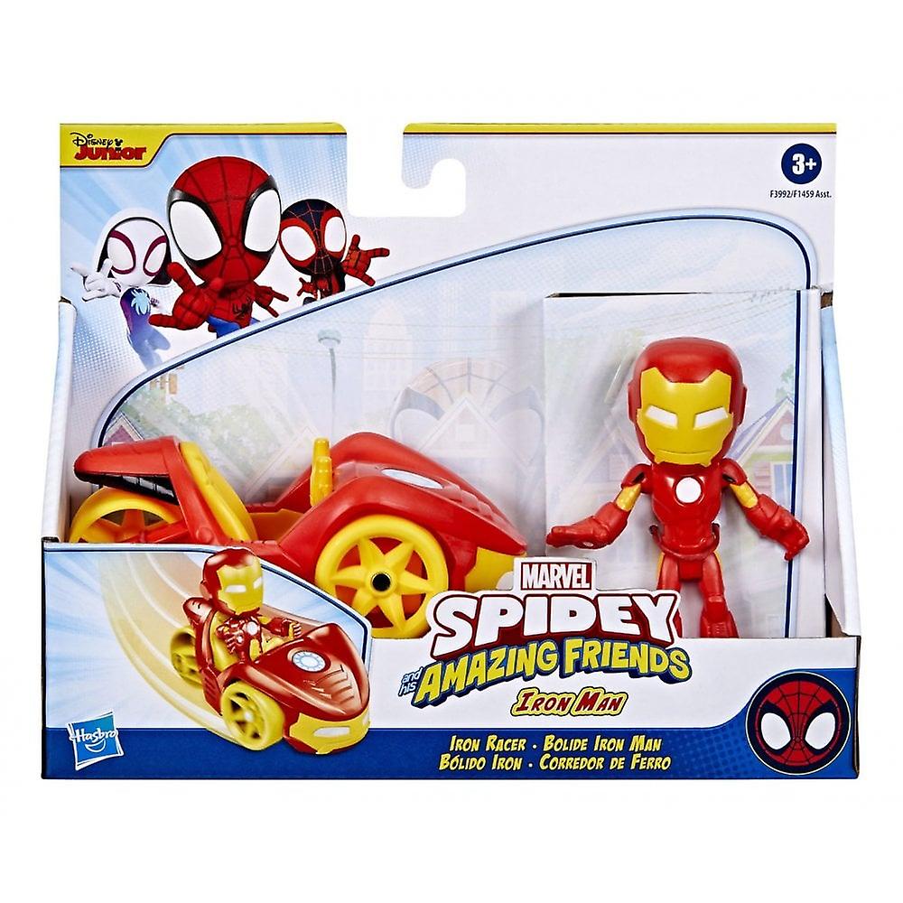 Spidey and Amazing Friends Iron Man Iron Racer Vehicle and Figure Set